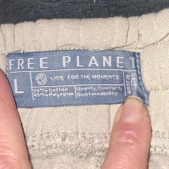 Mens Free Planet Beige Sweatpant Shorts - Picture 2 of 8